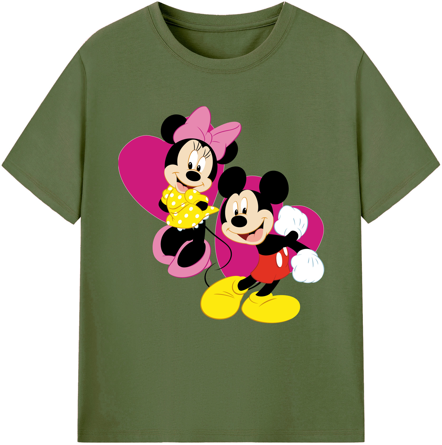 （画像用） ミッキーマウス Mickey Mouse 綿100％半袖Tシャツ（フロントプリント）